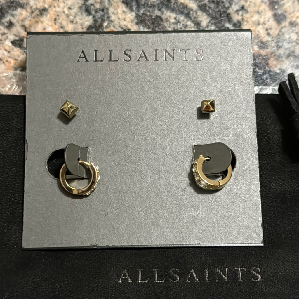 Allsaints Stud And Hoop Earring Set